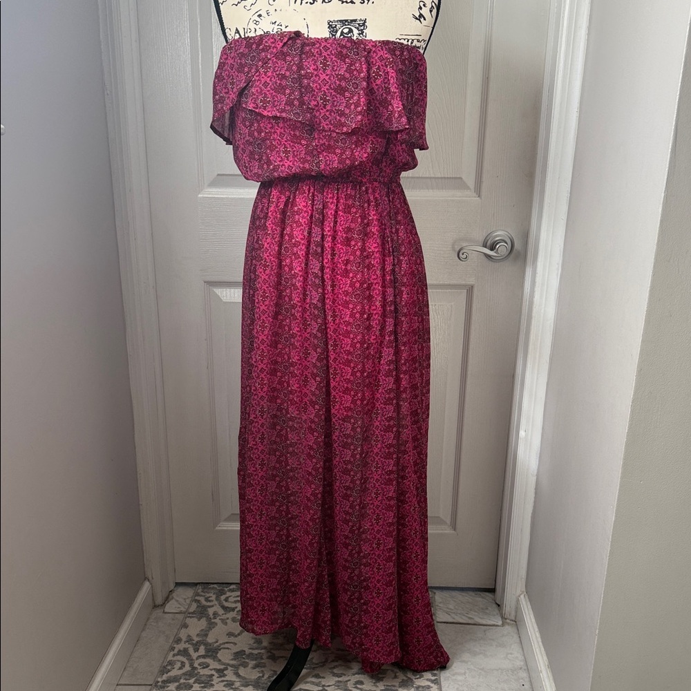 Hollister Co. Pink Strapless Maxi Dress